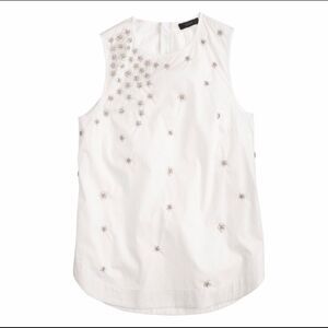 NWT J Crew Beaded Floral Shell Blouse - $118 Retail